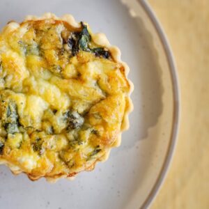 Spinach, mushroom & feta mini quiche