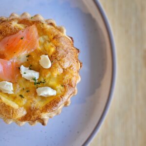 Salmon & cream cheese mini quiche
