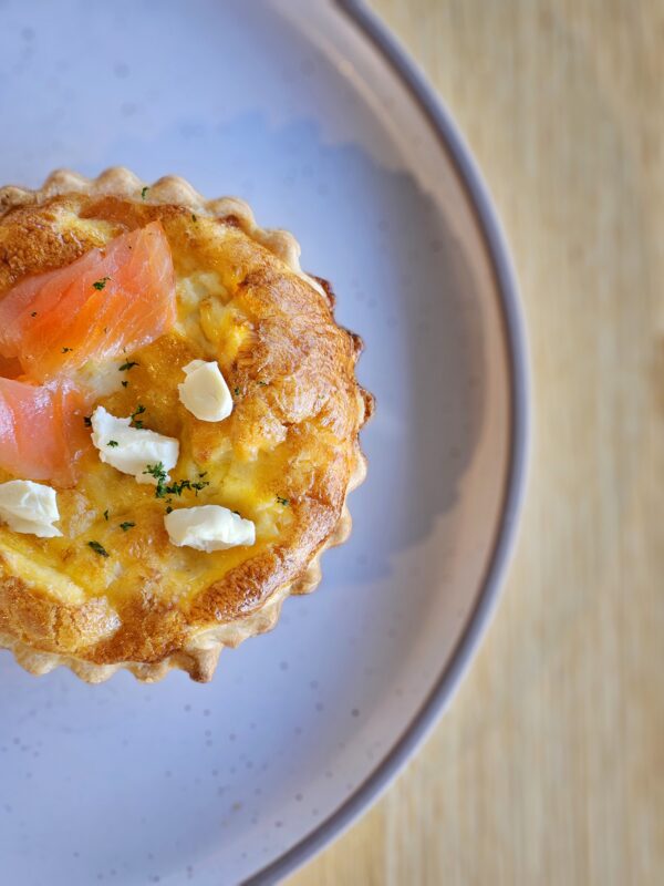 Salmon & cream cheese mini quiche
